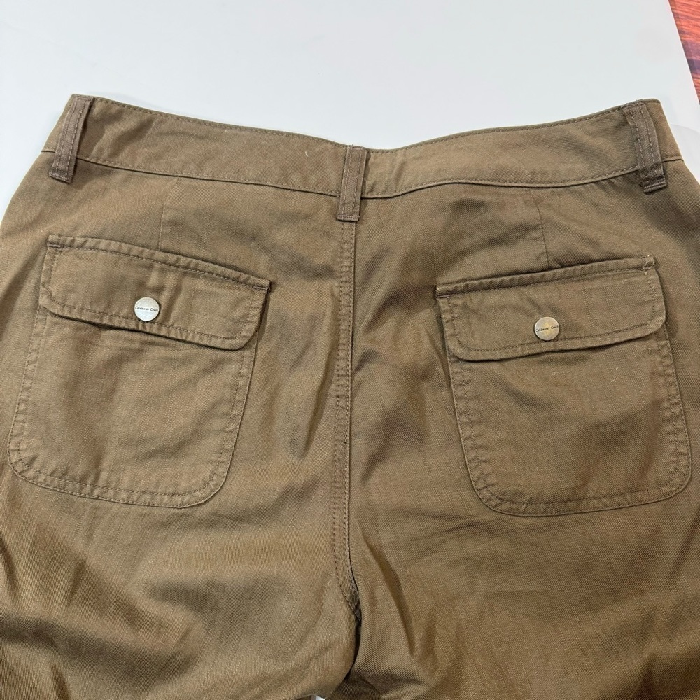 Coldwater Creek Tencel and Cotton Embellished Cargo Pants Olive Green Size 8 - Picture 5 of 10
